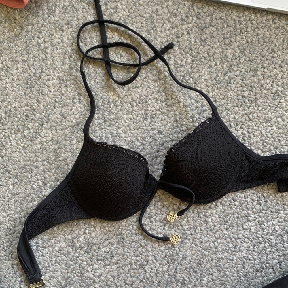 H&M Crochet Halter Bikini Top
